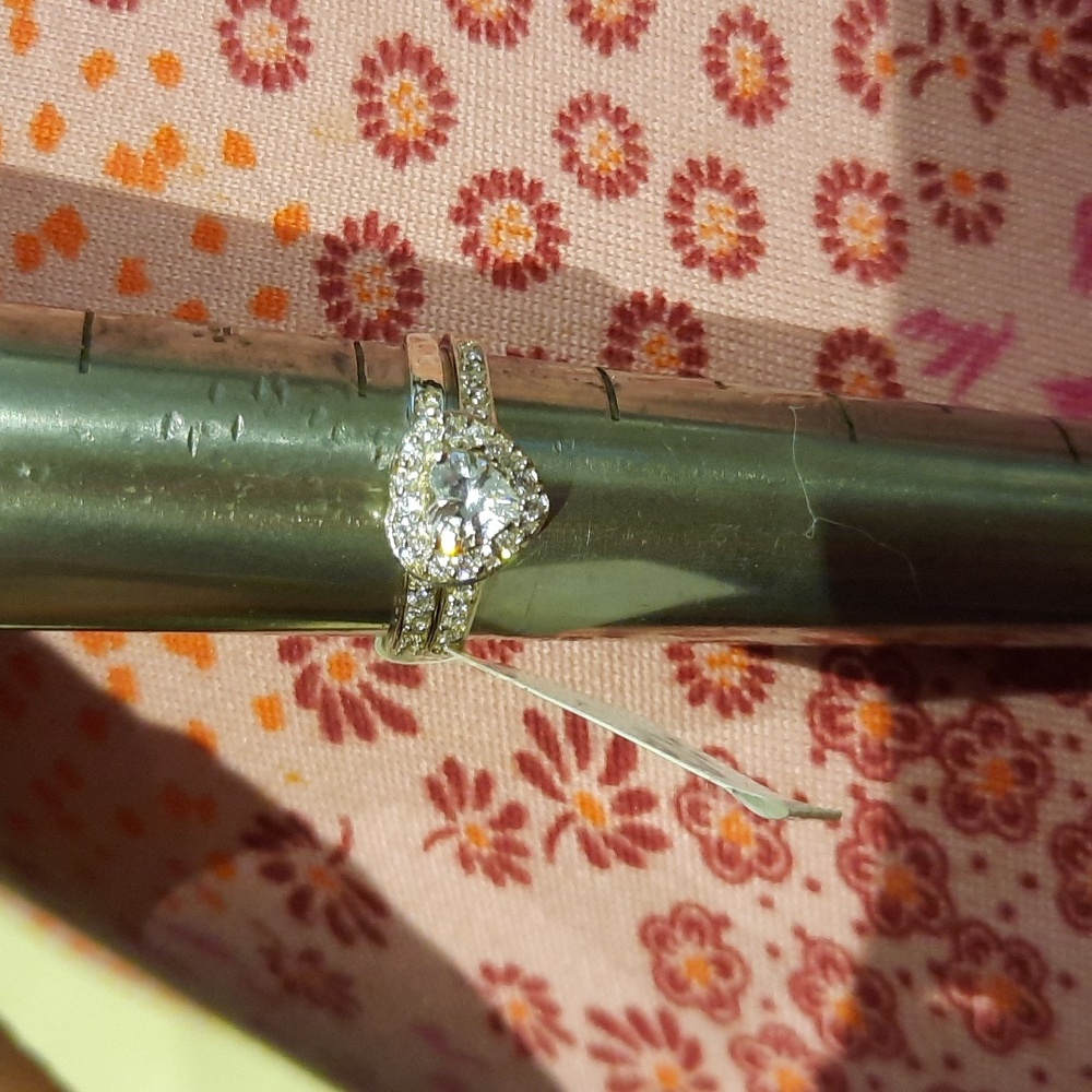 AUTHENTIC GENUINE SOLID STERLING SILVER CZ DIAMONELLE WEDDING SET